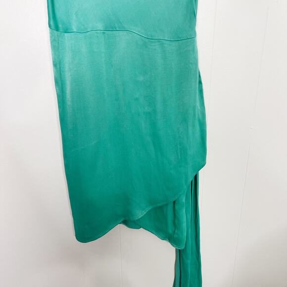Saylor Mykonos Cowl Neck Asymmetrical Dress in Waterfall Green Small S Cocktail - Picture 4 of 12